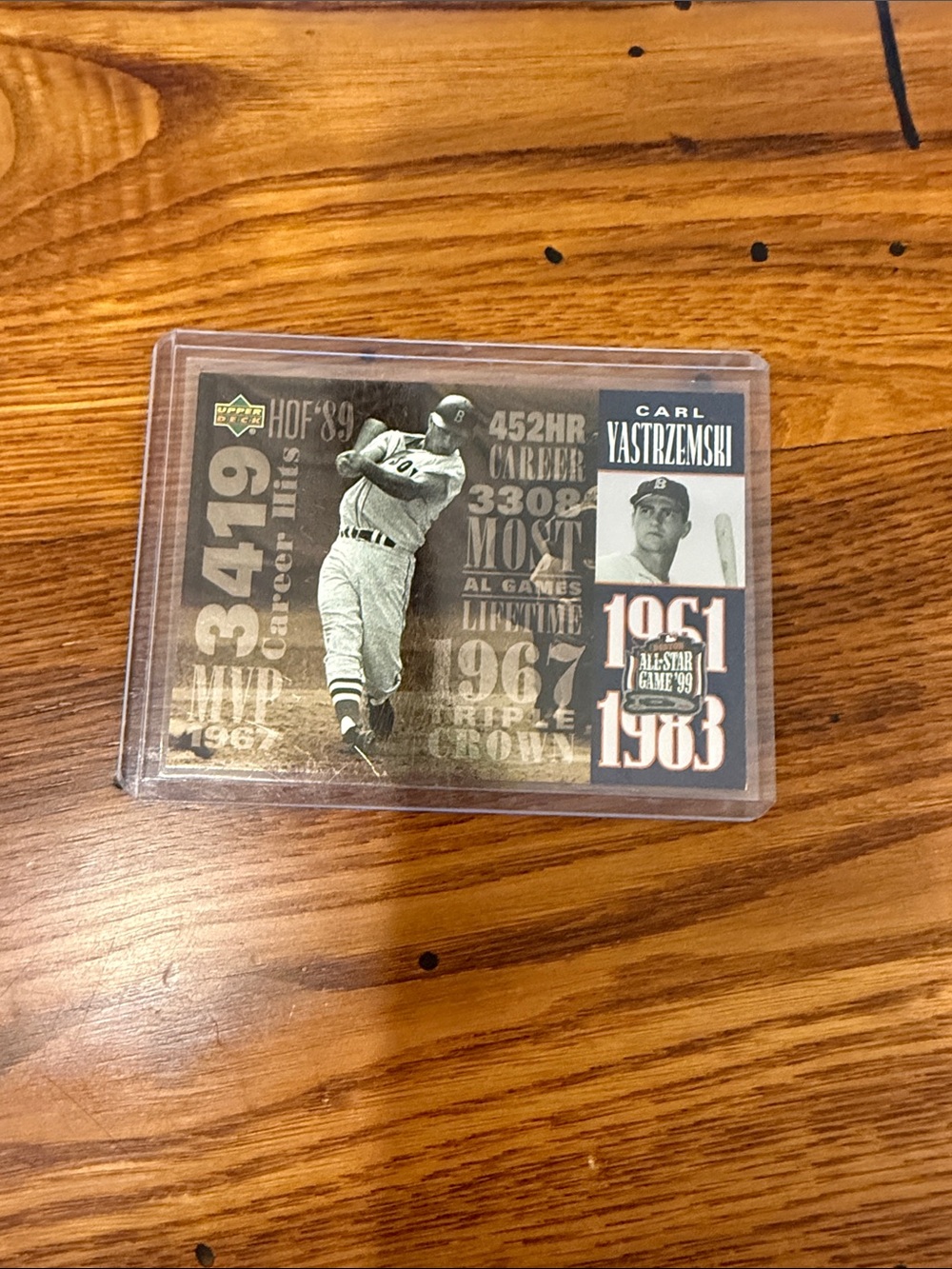 Carl Yastrzemski Collector's Baseball Memorabilia Display Card - Black and Gold